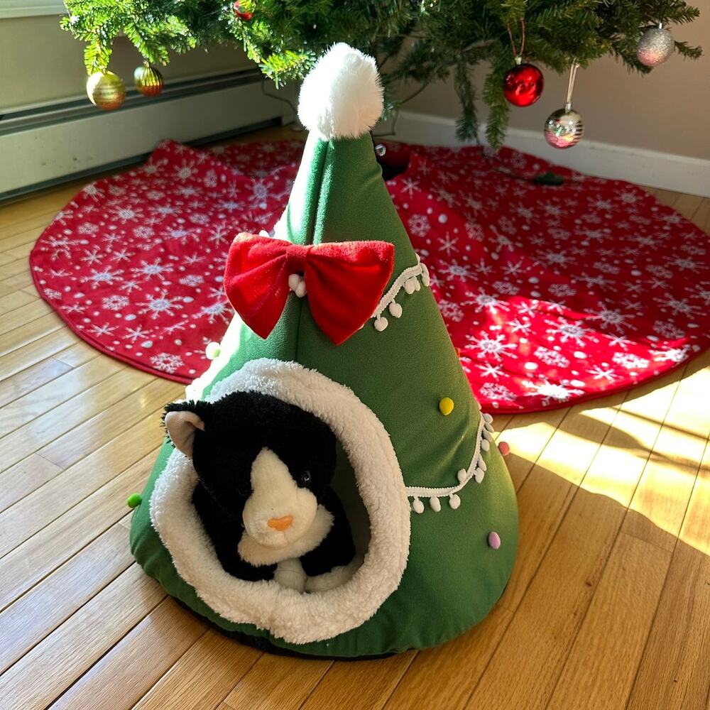 Christmas Pet House Tent Warm Sleeping Bed Indoor for Cat and Puppy